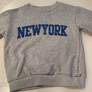 Lola + The Boys Gray Sweatshirt with Blue Accents great condition
